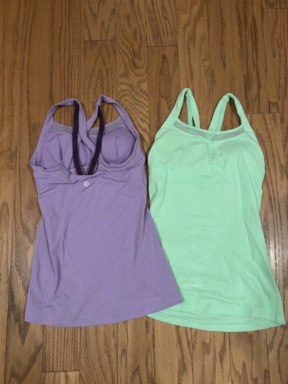LOT OF 2: LULULEMON Green & Purple Rally Your Heart Strappy Tank Top 4